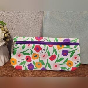Floral Pouch with Purple Zipper